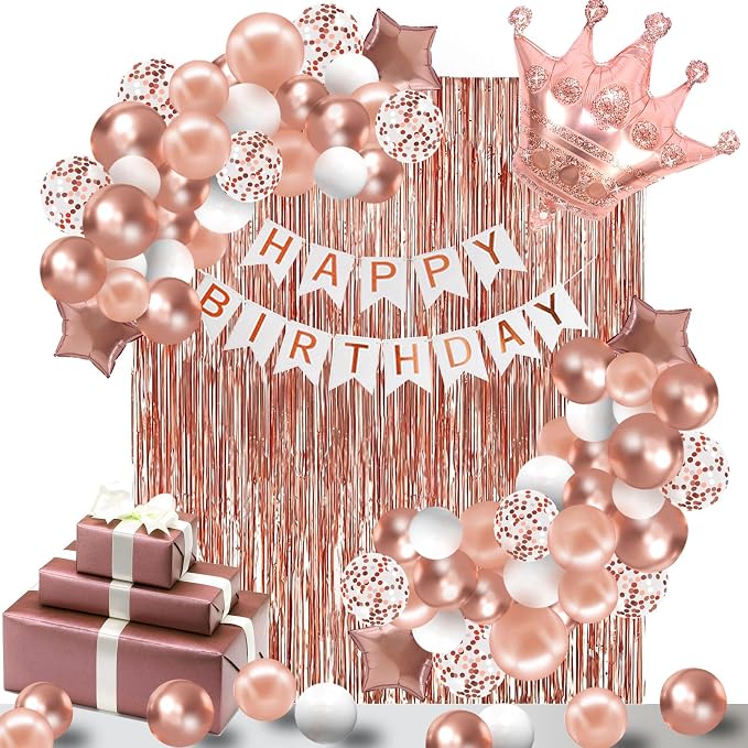 Rose Gold Birthday Party Decorations by Tianjiao