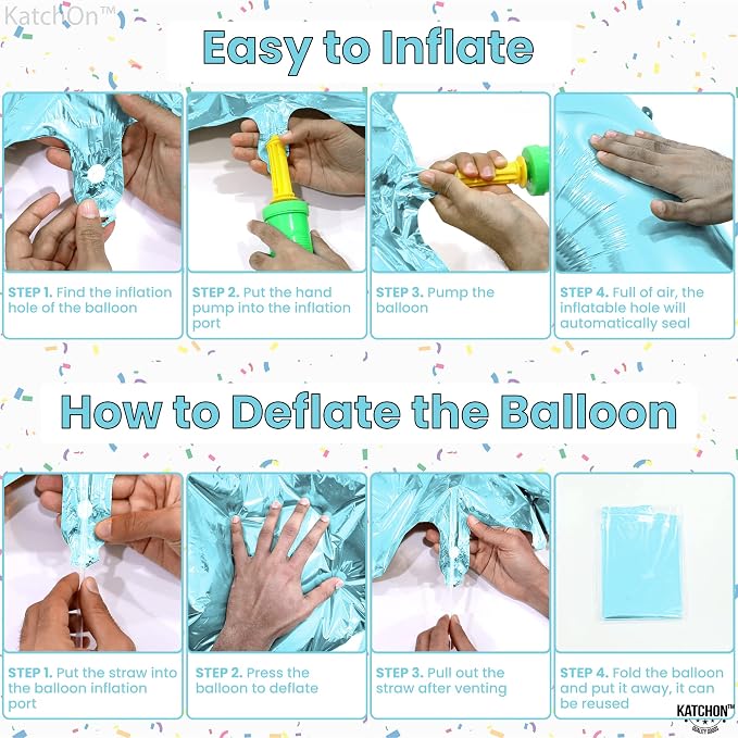 KatchOn Light Blue Number 2 Balloon 40 Inch | Light Blue 2 Balloon Number - Image 5