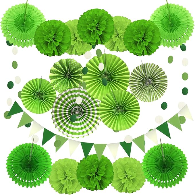 Party Decoration, Pom Poms Flowers, Garlands String Polka Dot and Triangle by ZERODECO