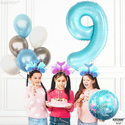 KatchOn, Giant Light Blue Number 9 Balloon - Image 2