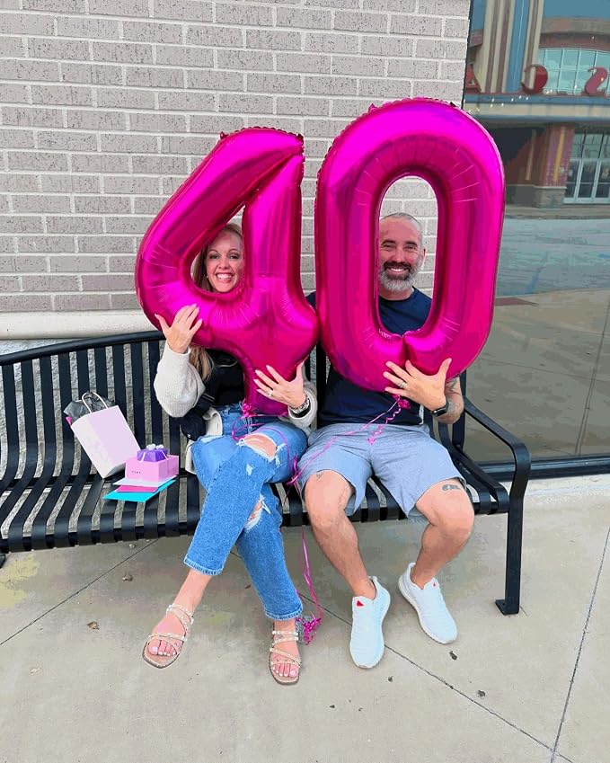 18 Balloon - Hot Pink Birthday Number Balloons, 40 Inch Party Decorations | Hot - Image 2