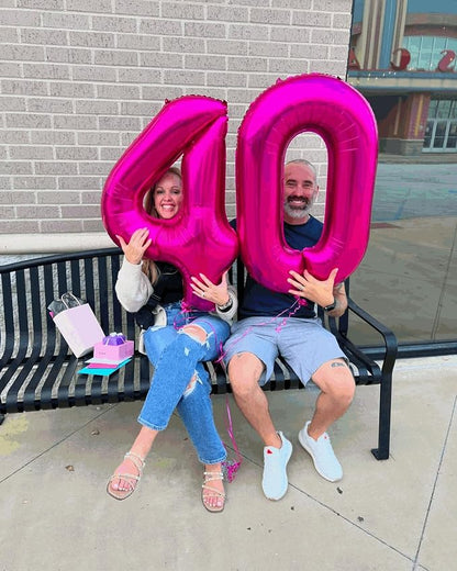 24 Balloon - Hot Pink Birthday Number Balloons, 40 Inch Party Decorations | Hot - Image 2