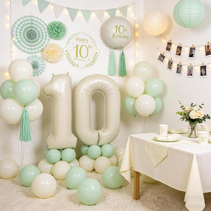 40 In Cream white Number Balloons Helium Foil Mylar Balloon Digital 30 | - Image 5