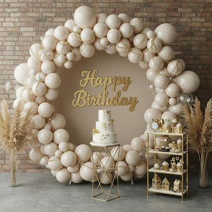 Patimate Sand White Balloons 100 Pcs 12 Inch White Sand Latex Boho Balloon | - Image 5