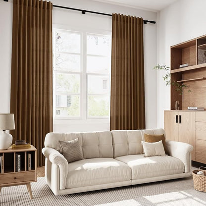 Tobacco Brown Linen Curtains 84 Inches Long - Image 5