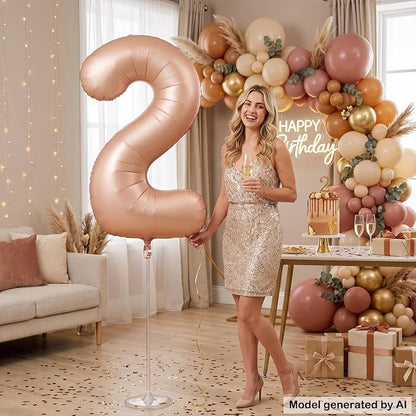 40 Inch Caramel Foil Number 2 Balloon - Image 4
