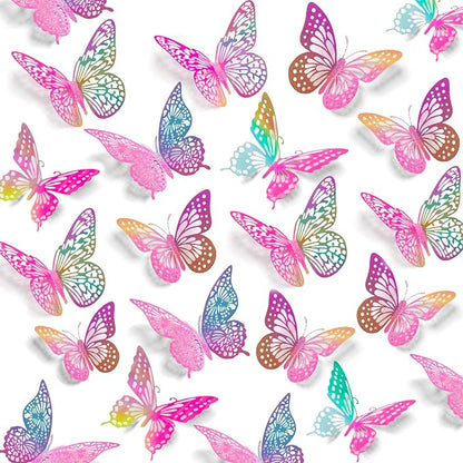 SAOROPEB 3D Butterfly Wall Decor 48 Pcs Laser Purple Butterfly Decorations | 4 by SAOROPEB