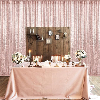 4×8FT Rose Gold Sequin Backdrop Curtain, Photography Backdrop Glitter Curtains - Image 7