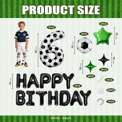 40 Inch Soccer Number 6 Balloon Set, Soccer Birthday Party Decorations | Sports - Image 2