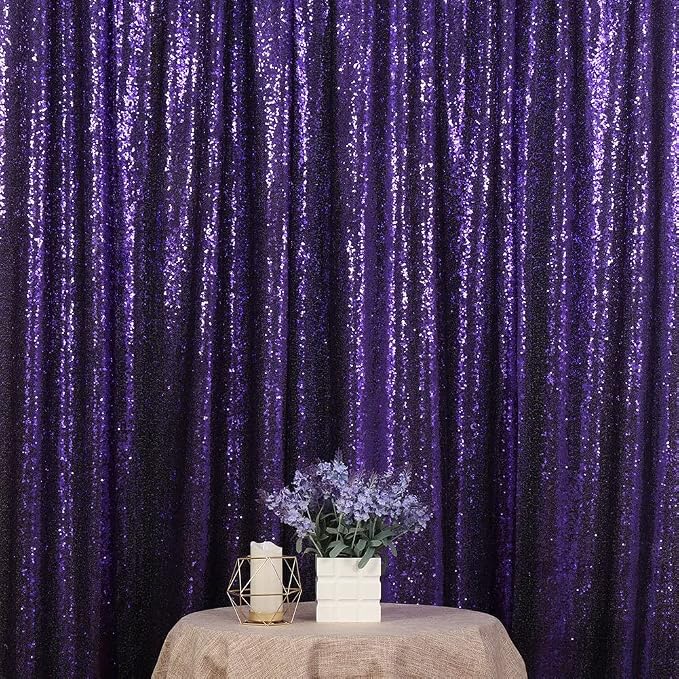 Poise3EHome Purple Sequin Backdrop, 10Ft x 10Ft Glitter Photography Background by Poise3EHome
