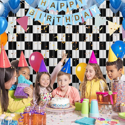 3 Pack 3.3 x 9.9 ft Black & White Tinsel Streamers Party Decorations | Foil - Image 6