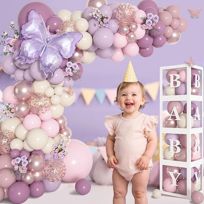 Amandir 153Pcs Dusty Purple Balloon Arch Kit Baby Shower Decorations | - Image 7