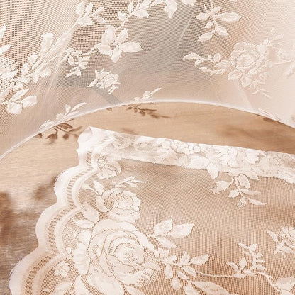 Blush Pink Lace Curtains 108 Inches Long 2 Panels Romantic Floral Sheer Curtains - Image 6