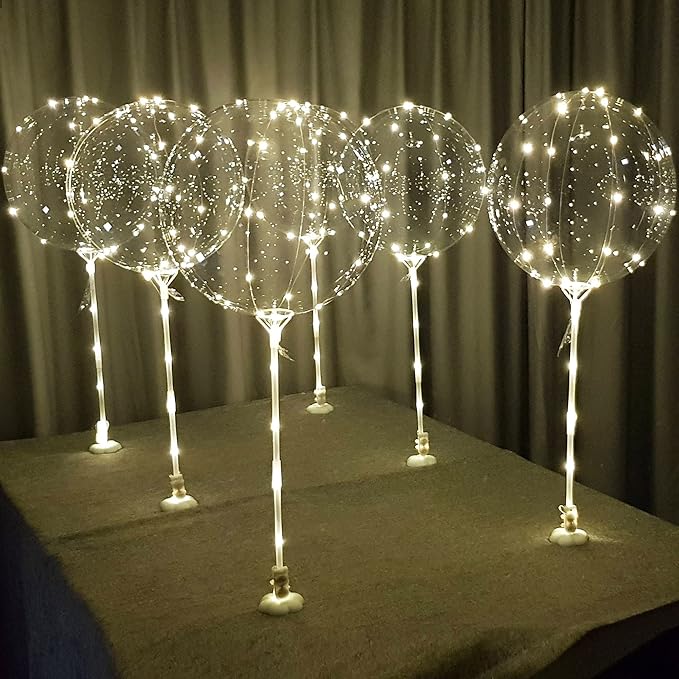 Warm White 6PC LED Light up Balloons - Image 5