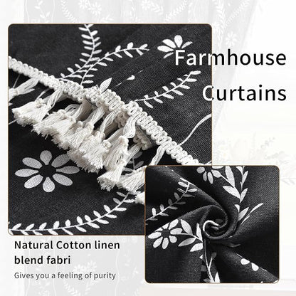 Schweek Black Boho Curtain 84 Inches Length 2 Panels Drapes - Image 5