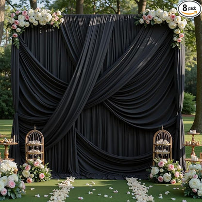 40ft×12ft Black Backdrop Curtain by PartyVillage
