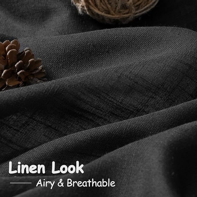 Black Linen Curtains 80 inches Long - Image 5