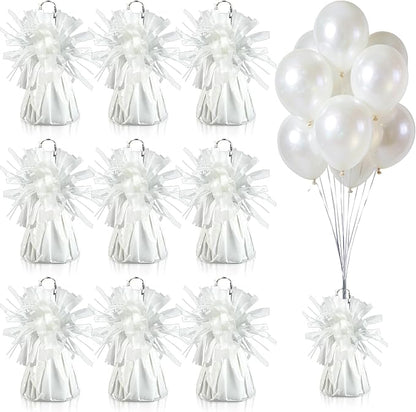 9 PCS Metallic Wrapped Balloons Weights White Helium Balloon Weight Balloon by SPFYunion
