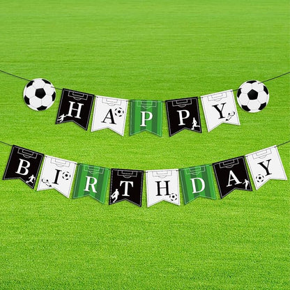 Soccer Happy Birthday Banner Bunting Garlands Sign Soccer Birthday Party - Image 9