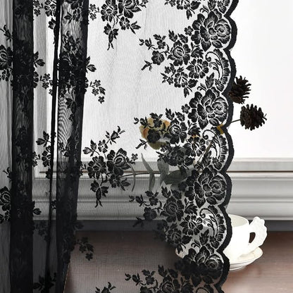 Kotile Short Black Lace Curtains - Image 5