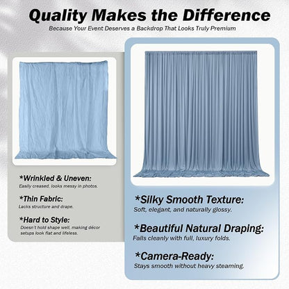 50ft×12ft Dusty Blue Backdrop Curtains - Image 3