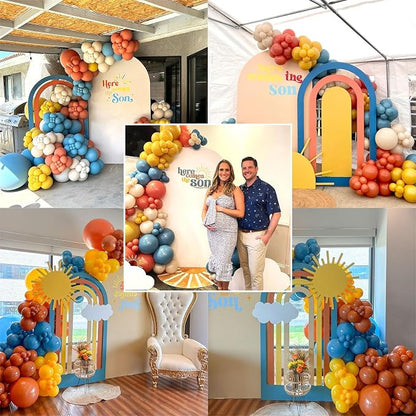Here Comes the Son Balloon Arch Garland Kit, Slate Blue and Beige Balloon - Image 9