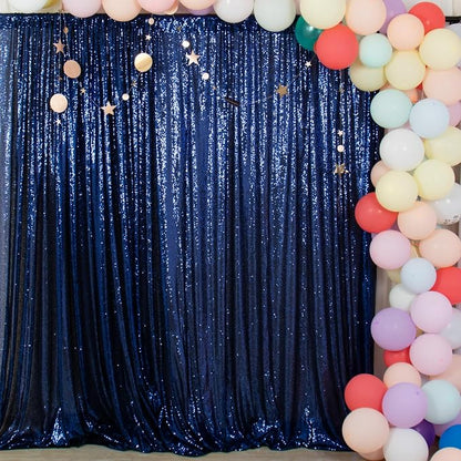 ShinyBeauty Sequin Fabric Backdrop 8ftx10ft Navy Blue Sparkle Glitter - Image 2