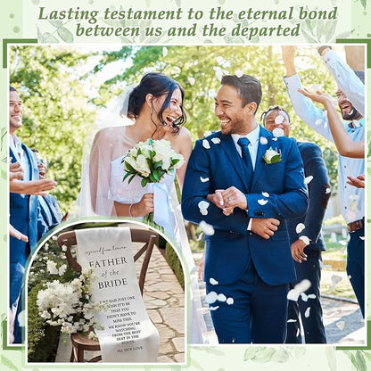 HunnmingRe Bride Father Wedding Memorial Reserved Chair Sign Banner in Loving - Image 6