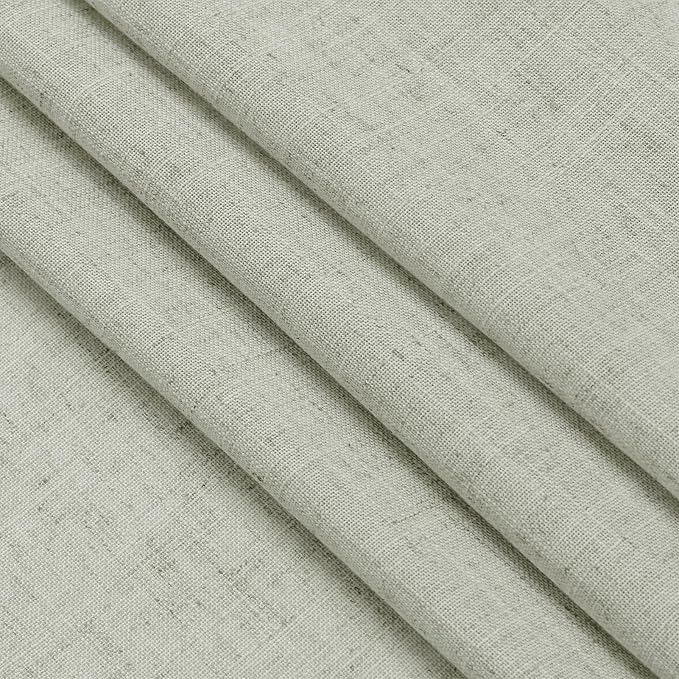 Sage Green Linen Sheer Curtains 54 Inch Length 2 Panel Set Back Tab Rod Pocket - Image 7