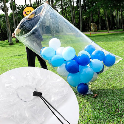 Large Balloon Bags for Transport 4 Pack, Big Drawstring Plastic Balloon Storage by Lanboon