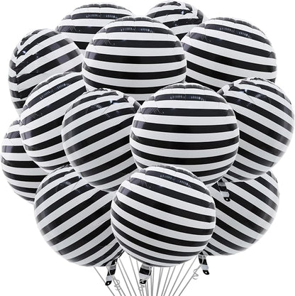 TONIFUL 30Pcs 18 Inch Round Balloons Large Black White Round Shape Foil by TONIFUL