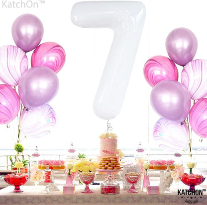 KatchOn White Number 7 Balloon 40 Inch | 7th Birthday Balloon - Image 6