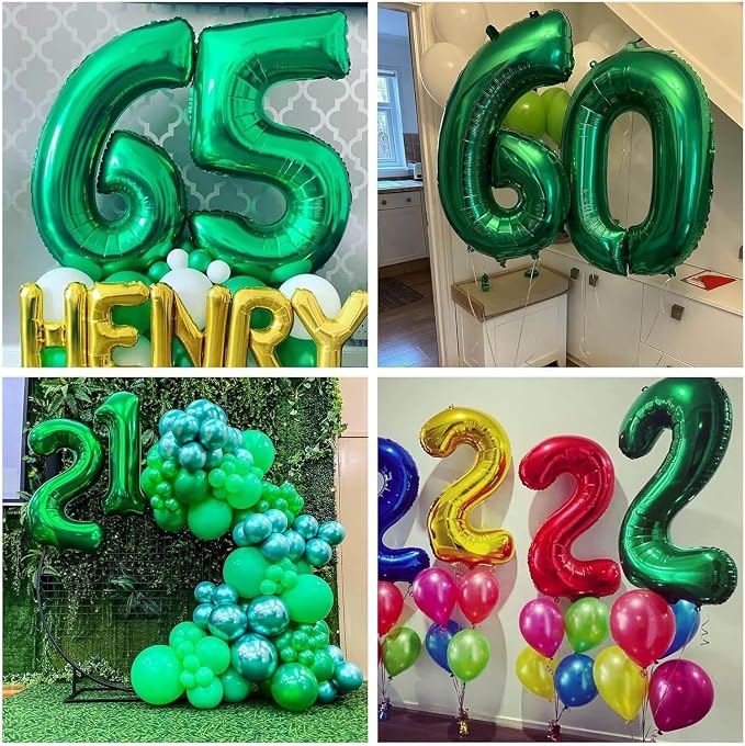 Number 45 Dark green Balloons 40 Inch Giant Dark green Foil 45 Helium Balloons - Image 5
