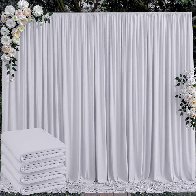 20 ft x 10 ft Wrinkle Free Silver Backdrop Curtain by Outpain