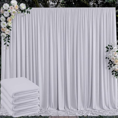 20 ft x 10 ft Wrinkle Free Silver Backdrop Curtain by Outpain