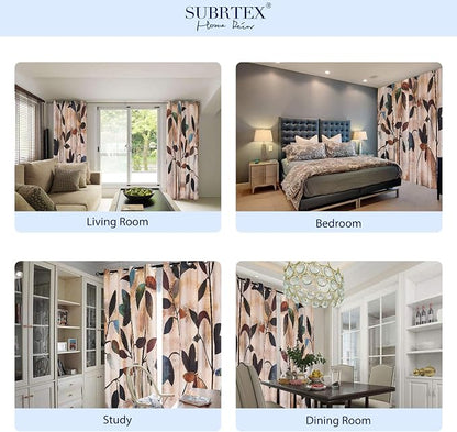 SUBRTEX Light Flitering Curtains 52Wx108L, Room Darkening Vibrant Floral Drapes - Image 6
