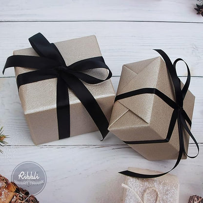 Ribbli Double Faced Black Satin Ribbon, 1/2” x Continuous 25 Yards, Use - Image 3