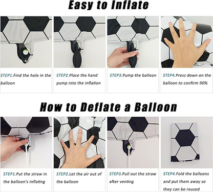 Black White Soccer Number 1 Balloon 1nd Birthday Decoration 40in 1 Balloon | - Image 3