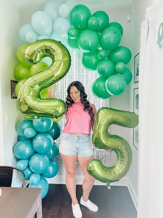 5 Balloon Numbers, 40In Green Balloons - Image 2