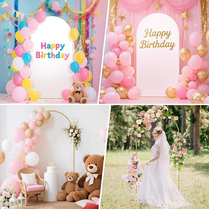 6.6FT Wedding Arch Backdrop Stand and Cover Set, Metal Balloon Arch Stand and - Image 7