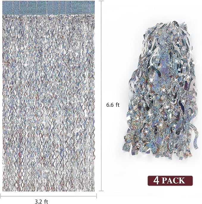 4 Pack Silver Tinsel Backdrop - Image 3