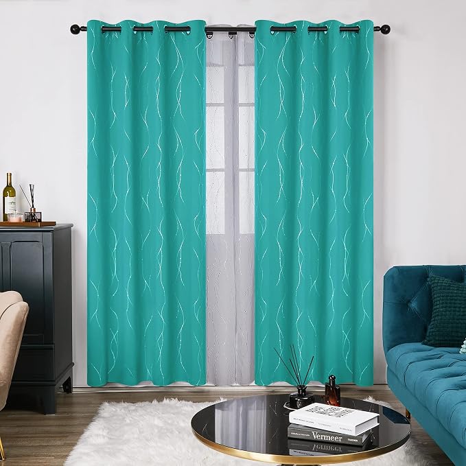Deconovo Living Room Curtains 95 Inches Long, Thermal Insulated, Room Darkening - Image 2