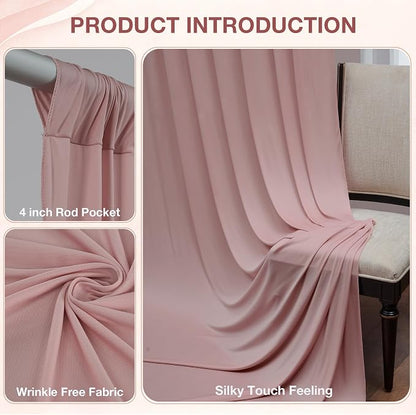 20ftx10ft Wrinkle Free Dusty Pink Backdrop Curtains - Image 2