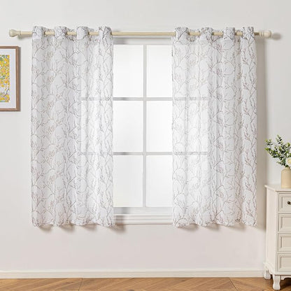MYSKY HOME Brown Sheer Curtains 63 inches Long - Image 7