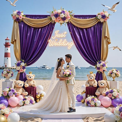 20x10FT Purple Sequin Backdrop Curtain - Image 4
