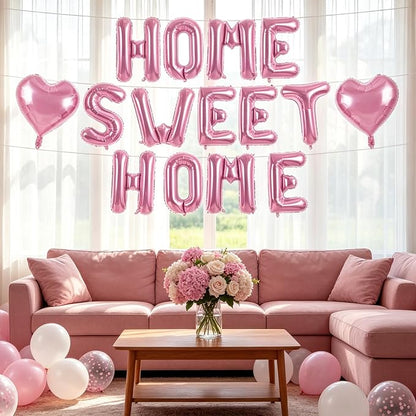 TONIFUL 16 Inch Pink HOME SWEET HOME Letter Balloon Decor - Image 6