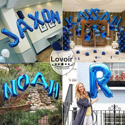 Lovoir 40 Inch Large Blue Letter D Balloons Big Size Jumbo Mylar Foil Helium - Image 6