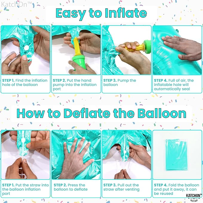 KatchOn Aqua Blue Number 2 Balloon 40 Inch 2nd Birthday Decorations - Image 5