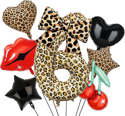 Leopard Print Bow Balloons Birthday Decorations 40Inch Cheetah Number 2 Foil - Image 4