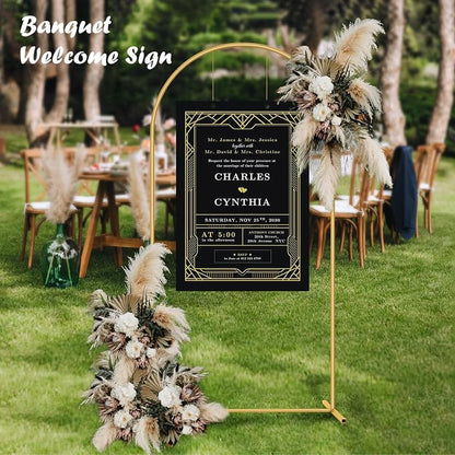 6.6FT Metal Arch Backdrop Stand Gold Wedding Balloon Frame Pergola Arbor | - Image 3